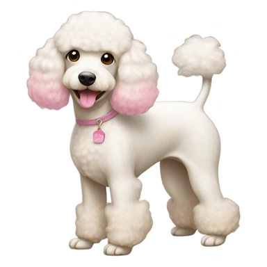 White poodle mix with apricot ears and pink nose  sticker