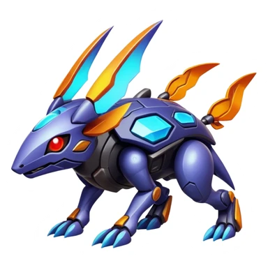  exotic modern cyber-Protogen-Fakémon-Pokémon-Vernid-creature sticker