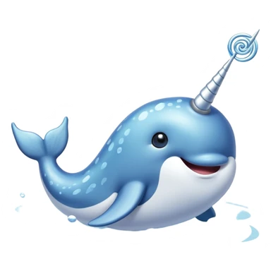 A cute narwhal with its spiraling horn swims through the icy waters, spreading joy and magic sticker