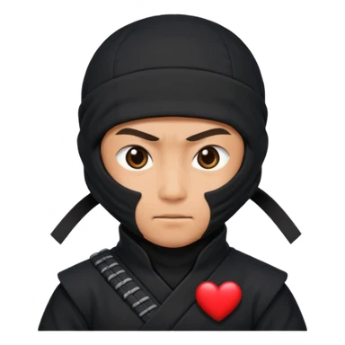 Ninja ojos de corazónes hombre sticker
