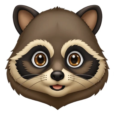 black racoon holding a human mustache sticker
