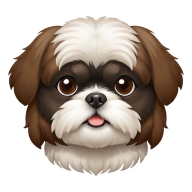 brown and black shi tzu with a white spot on his chest sticker