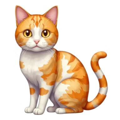 full body anxious looking colourful light calico tabby cat with large patchy patterns sticker