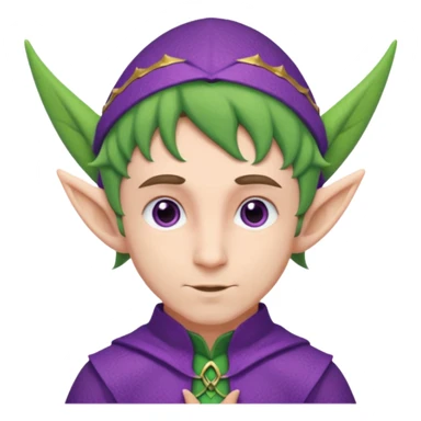 man with elf ears, wearing a purple outfit sticker