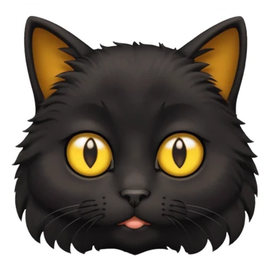 worried black cat face sticker