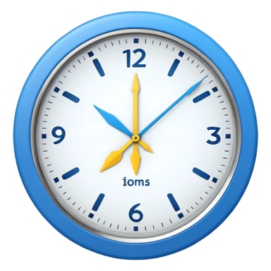 : A round clock face showing a neutral time. Around the clock, two curved arrows forming a circle, symbolizing flexibility and adaptability of working hours. Minimal details, rounded shapes, flat bright colors, consistent with standard emoji design. sticker