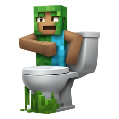 A Skibidi toilet fighting a creeper from Minecraft  sticker