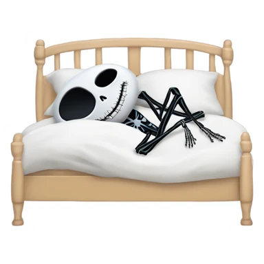 Jack skellington sleeping in bed sticker