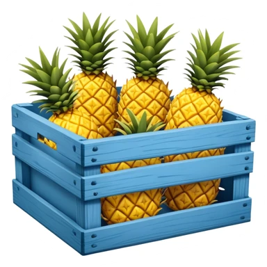 pineapples in a blue crate sticker