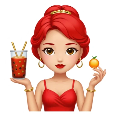 a sassy girl with boba sticker