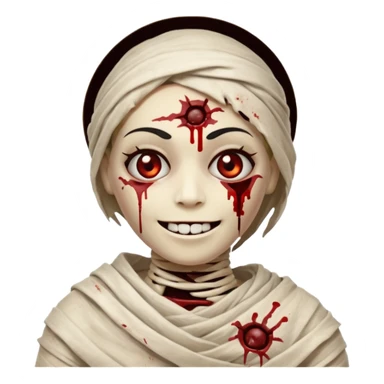halloween mummy smiling and with blood stains sticker