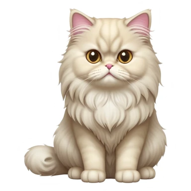 cinematic-[persian cat]-realistic-full-body-sitting-emoji,-tail-curled-playfully-around-its-paws,-head-tilted-dramatically,-fluffy-[persian cat]-fur,-simplified-yet-realistic-focused-features,-highly-detailed,-glowing-with-an-almost-sarcastic-glow sticker