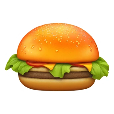 A peach with a burger sticker