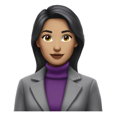 Diana Prince wearing grey suit with purple turtleneck  sticker