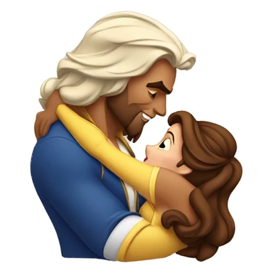 Belle from beauty and the beast kissing the beast sticker