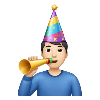 celebration party horn streamer sticker