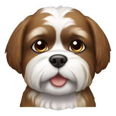 brown and white shitzu dog sticker