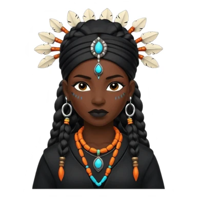 shaman woman black clothes black accesories  sticker