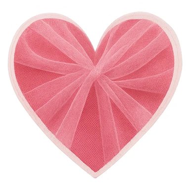 heart with a pink tulle overlay, clean digital illustration, no background sticker