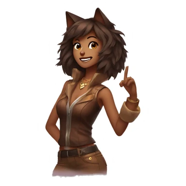 brown Popstar ahri sticker