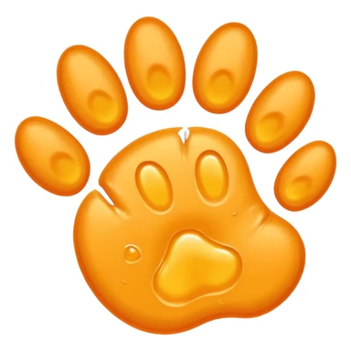a very light pale pastel yellow-orange pawprint sticker