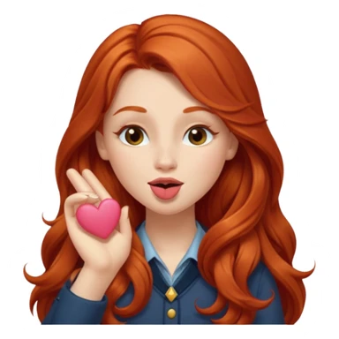 Long haired redhead winking & blowing kisses sticker