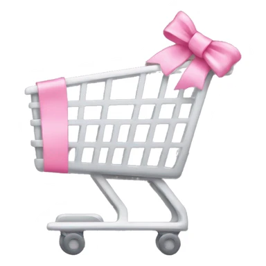 Shopping cart with pink bow  sticker
