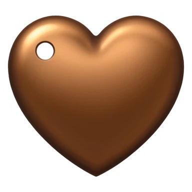 heart with a metallic brown finish sticker