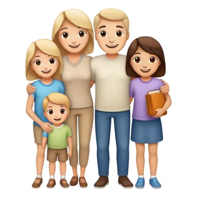 happy family with parents and children together sticker