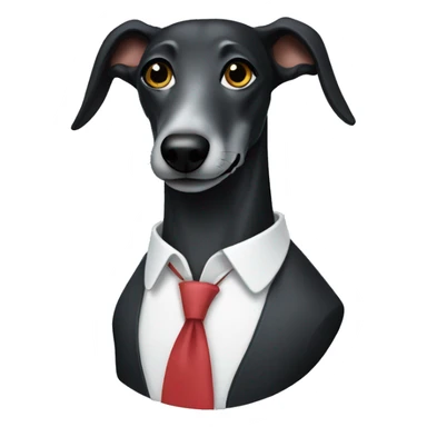 Black Greyhound with a cropped shirt collar sticker