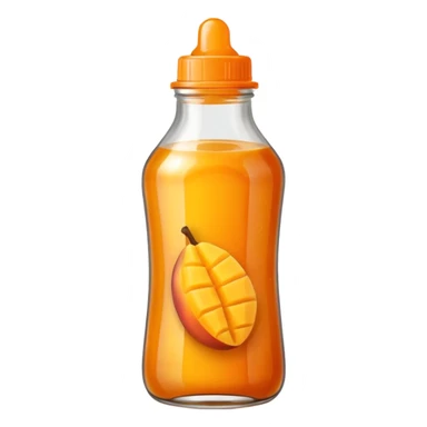 Thin tip squeeze bottle with mango jam sticker