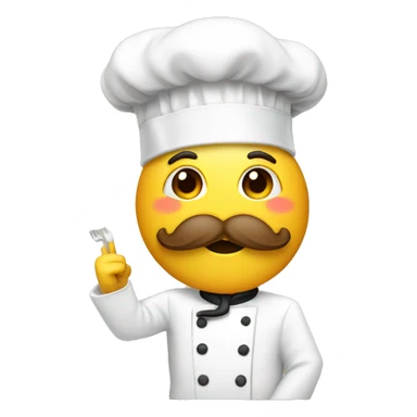 chef emoji with a hat and a mustache kissing fingers sticker