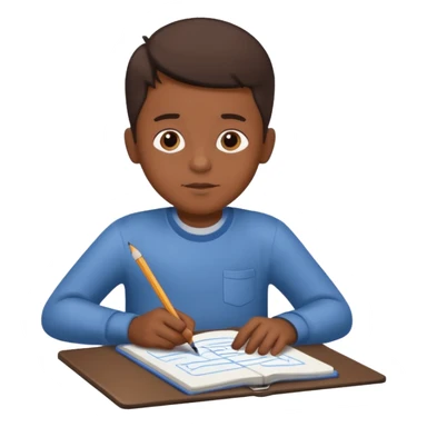 boy drawing pic grandpa on notebook sticker