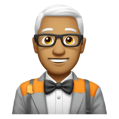 crée moi un émoji d'un homme ténebreux avec le crane chauve et le crane qui brille sticker