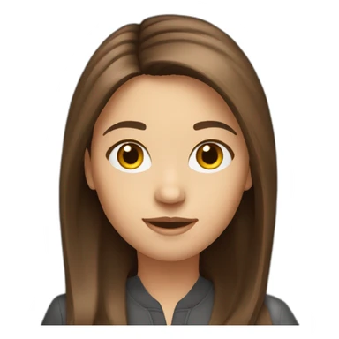 Middle-length brown hair marketing expert young sticker