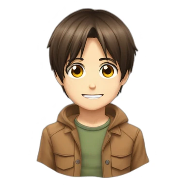 eren yeager enfant avec mikassa sticker