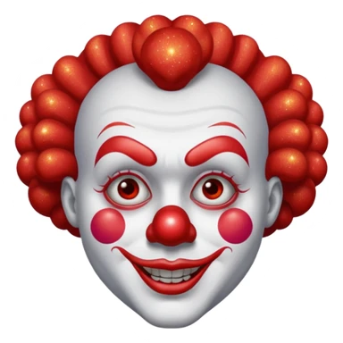 red glitter clown with the neutre facial expression sticker