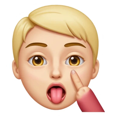face making the classic eyelid pulling with tongue out gesture, finger pulling down one lower eyelid, tongue sticking out, emoji style sticker