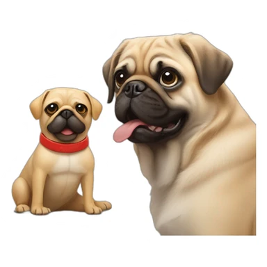 pug with boxing gloves and golden retriever with boxing gloves sticker