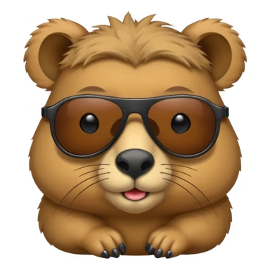 Baby cappybara with sunglasses sticker