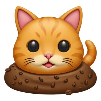 cat pooping icon with poop sticker