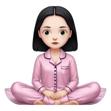 Full moon stunning Wednesday Addams in a Light pink silk pyjamas set sticker