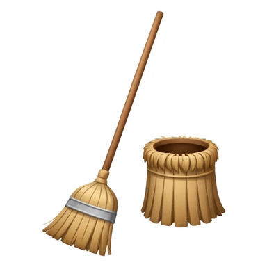 create a broom emoji with dust sticker