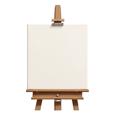 Cinematic Realistic image of a pristine canvas mounted on a sturdy wooden easel, with the canvas’ smooth surface and the easel’s detailed grain rendered in soft natural light, evoking a quiet moment of creative anticipation sticker