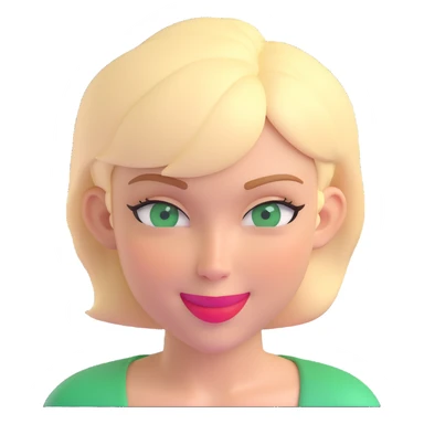 woman with thick blonde short hair and green eyes, winking, close-up sticker