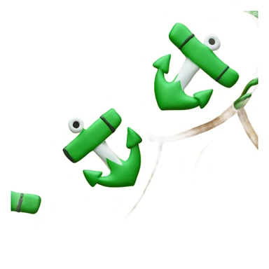 cookie heart with green anchor sticker