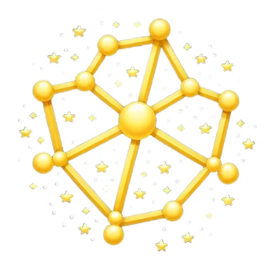 Pixel art icon of a glowing constellation made of connected stars, symbolizing knowledge paths and courses. 
Minimalistic, clean pixel style, soft glow, readable at small size, centered, no background, designed for dark UI.
 sticker