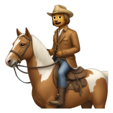 dog with a hat riding a horse sticker