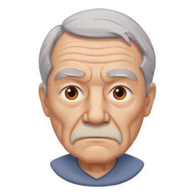 abuelo de pueblo serio y desconfiado. busto sticker