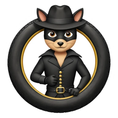 Animal zorro sosteniendo un neumático sticker